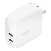 belkin贝尔金60W双口PD快充USB-C充电器Type-C充电可折叠插口小巧便捷充电头适用于苹果15华为手机电脑充电器