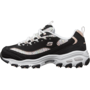 Skechers斯凯奇春夏炫彩网布拼接女鞋老爹鞋复古厚底休闲鞋熊猫鞋13144 黑色-浅粉色/BKLP 37