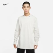NIKE 耐克 官方男长袖企领T恤纯棉耐克勾勾复古休闲叠搭刺绣DX5869