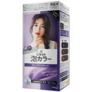 花王（KAO）Prettia泡沫染发膏染发剂 liese莉婕植物泡泡染家用 深紫罗兰色