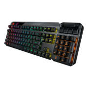 双11预售、plus会员：ROG  龙骑士2 PBT版 蓝轴机械键盘 可分离式 TKL87键盘 104键 RGB背光 RX光轴