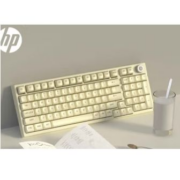 PLUS会员：HP 惠普 K23 98客制化机械键盘 有线版牛奶白（赠 大桌垫）