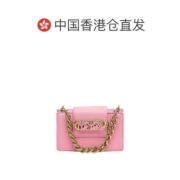 香港直邮Versace Jeans 纯色金色字母徽标翻盖链条包