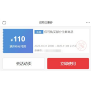 双11好券：京东 自营生鲜 满199-110元 加码券