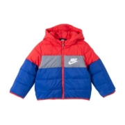 Nike耐克童装冬装女童男童儿童外套连帽休闲短款加厚保暖棉服棉袄