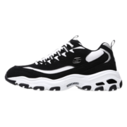Skechers斯凯奇官方男子复古情侣休闲运动鞋老爹鞋 666063-BKW-C 黑色/白色 46