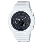 卡西欧（CASIO）G-SHOCK街头军事系列八角形农家橡树炭纤维防水运动手表礼物 白色GA-2100-7A