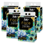 京喜特价：洁柔 抽纸face油画纸巾抽4层80抽4包*1提