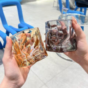 蒂乐森 玻璃茶杯网红ins风水杯扭扭杯学生咖啡杯子家用喝水杯 扭扭杯1个颜色随机