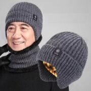 木豚 中老年针织毛线帽子