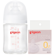 PLUS会员、有券的上：Pigeon 贝亲 婴幼儿宽口径玻璃奶瓶 160ml