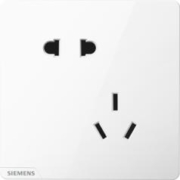 西门子（SIEMENS）开关插座面板 皓彩雅白 无边框 斜五孔插座*3件