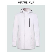 Virtue 富绅 秋冬白鸭绒男士羽绒服休闲中长款连帽保暖防风外套