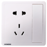 西门子（SIEMENS）致典系列雅白 开关插座面板电源墙壁插座 家用墙壁暗装86型 五孔带开关（单控）