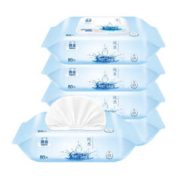 Hygienix 洁云 EDI纯水湿巾纸80抽*5包 带盖抽纸湿纸巾 新老包装交替发货