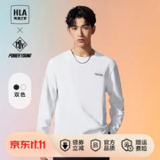 HLA 海澜之家 长袖T恤男秋季23新款POWER YOUNG字母印花长袖打底衫男 漂白38 175/92A/L