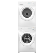 美的（Midea）10公斤大容量 滚筒洗衣机全自动+热泵烘干机 蒸汽除菌 热泵柔烘 白色洗烘套装MG100V11F+MH100V11F