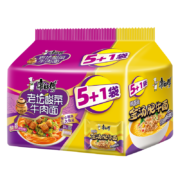 京东百亿补贴：康师傅方便面 老坛酸菜牛肉面*5+金汤肥牛面*1（6连包 ）