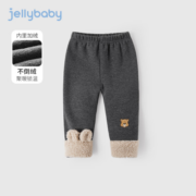 JELLYBABY女童加绒裤子儿童秋装薄绒加厚中小童秋款外穿2023宝宝春秋打底裤 深花灰 100CM