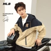 MLB 官方 男女情侣钻石老花刺绣夹克外套明星同款23秋冬新款WJM02