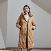 BOSIDENG 波司登 2023年新款葫芦纹外套女厚款立领连帽长款羽绒服
