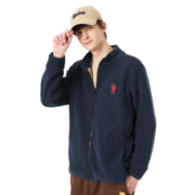 U.S. POLO ASSN.US保罗抓绒衣男秋季新款加绒保暖休闲男女同款开衫抓绒衣 浅紫 2XL