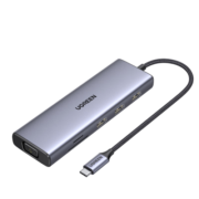 绿联Type-C扩展坞USB-C转HDMI网口接头拓展坞分线器适用苹果Macipad雷电4笔记本电脑 【9合1】HDMI+VGA同显