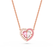 施华洛世奇（SWAROVSKI）王一博同款 施华洛世奇GEMA 520半心贴贴项链爱心生日礼物 粉红色 5653007