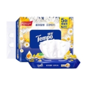 Tempo/得宝湿厕纸胶盖款洋甘菊湿纸巾女经期可用家庭装40片*5包