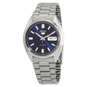精工（SEIKO） 自动机械手表 简约商务系列腕表 防水夜光运动休闲透背男表 SNXS77K1 蓝盘钢带