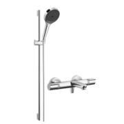 PLUS会员、双十一预售:汉斯格雅（Hansgrohe）境雨rainfinity130mm花洒套装 境雨镀铬手持+恒温浴缸龙头