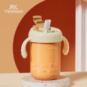 YeeHoO 英氏 多功能儿童牛奶杯 宝宝水杯带刻度 吸管泡奶杯子带手柄防摔
