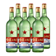 红星二锅头 白酒 56度 绿瓶大二 750mL*6瓶 整箱 清香型 纯粮高度白酒