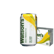 再降价、需入会：屈臣氏（Watsons）苏打汽水柠檬草味低糖低卡330ml*4罐促销装