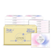 洁柔抽纸 高端乳霜丝柔3层30包*30抽面巾纸 加量装 更多保湿精华*