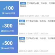 31日20点、领券备用：京东 满5000-500/3000-300/1000-100元 冰洗券