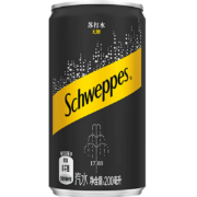 可口可乐 怡泉Schweppes无糖零卡/含糖苏打水箱装 原味200ml*12罐*2箱