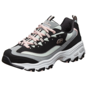 斯凯奇Skechers鞋子女厚底增高老爹鞋复古拼接撞色软底运动休闲鞋13143 黑色/灰色 36.5