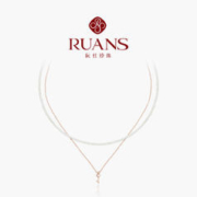 RUANS 阮仕 七夕心锁18K金天然淡水baby珠项链套装高亮小米珠颈链
