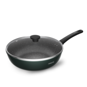 爱仕达（ASD）炒锅晶石不粘锅平底麦饭石色大煎锅30cm家用炒菜锅电磁炉通用30S8