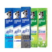 好来（DARLIE）黑人牙膏小苏打茶倍健双重薄荷黄牙渍清新口气含氟 【140g*5】 超白小苏打茶倍健