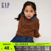 Gap 盖璞 男女童秋2023新款LOGO纯棉运动长袖T恤794726