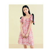 限尺码：PEACEBIRD WOMEN 太平鸟女装 雪纺碎花连衣裙 A7FAC2175C1