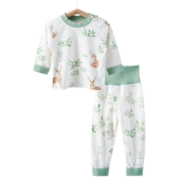 欧孕（OUYUN）儿童睡衣男女童春夏薄款纯棉家居服套装长袖裤空调服 面包工坊【七分袖】 110码