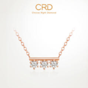 CRD 克徕帝 18K金彩金钻石项链玫瑰金简约送女友生日礼物官网正品