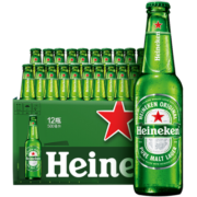 Heineken喜力啤酒瓶装500ml*12瓶整箱装经典风味麦芽啤酒 整箱装