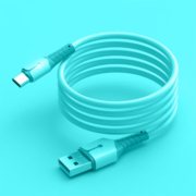 季烁 type-c数据线充电线 5A快充液态硅胶p30/mate20pro 薄荷蓝Type-c 1mi