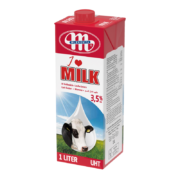 PLUS会员：MLEKOVITA 妙可 3.5%蛋白 全脂纯牛奶 1L*12盒整箱装
