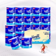 Tempo 得宝 卷纸 无香4层*135g*24卷柔韧可冲散 卫生纸 纸巾 有芯卷筒纸整箱