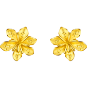 LUKFOOK JEWELLERY 六福珠宝 足金栀子花黄金耳钉耳饰送礼 计价 GMGTBE0007 0.99克